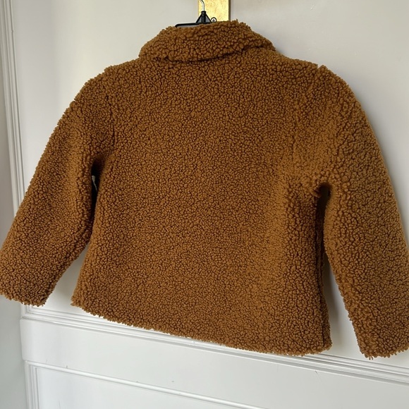 Wonder Nation Kids Brown Sherpa Teddy Button Down Coat Girls size 4-5 - Picture 7 of 11